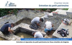 entretien et réparation du petit patrimoine du Vieux cimetière de Soignies