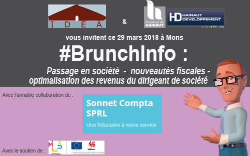 #BrunchInfo: Passage en société - Nouveautés fiscales - Optimalisation des revenus du dirigeant de société