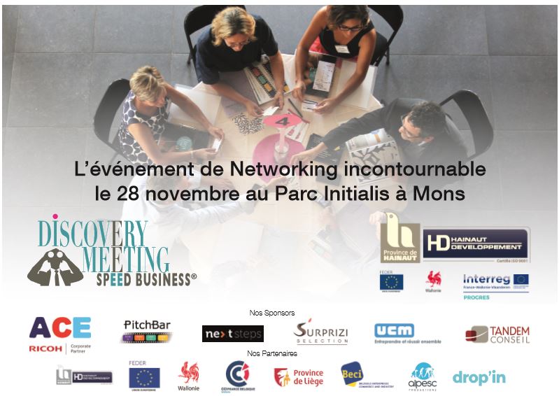 Discovery Meeting revient à Mons le 28 novembre! Découvrez jusqu'à 48 chefs d'entreprises par un concept unique de Networking