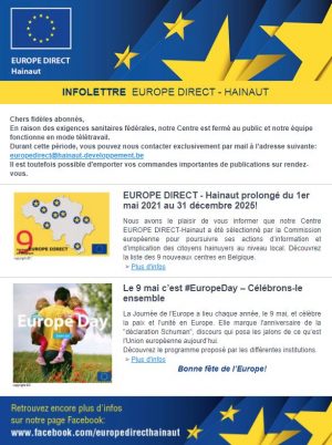 INFOLETTRE EUROPE DIRECT - HAINAUT n° 17 (06/05/2021)