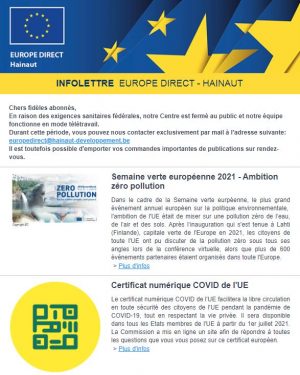 INFOLETTRE EUROPE DIRECT - HAINAUT n° 18 (14/06/2021)