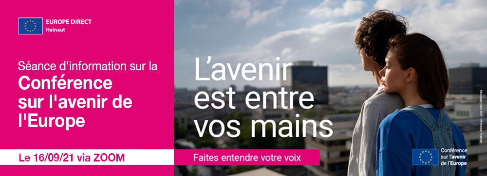 Le 16/09/21 - Séance d'information sur la Conférence sur l'avenir de l'Europe via ZOOM