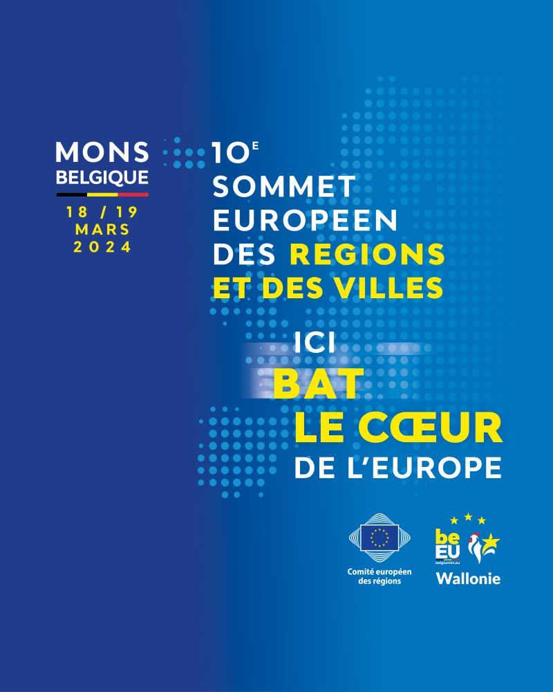 Sommet européen des Régions et des Villes à Mons les 18 et 19 mars